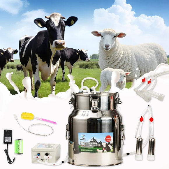Máquina ordeñadora Zlshmoee mejorada 2 en 1 para cabras y vacas