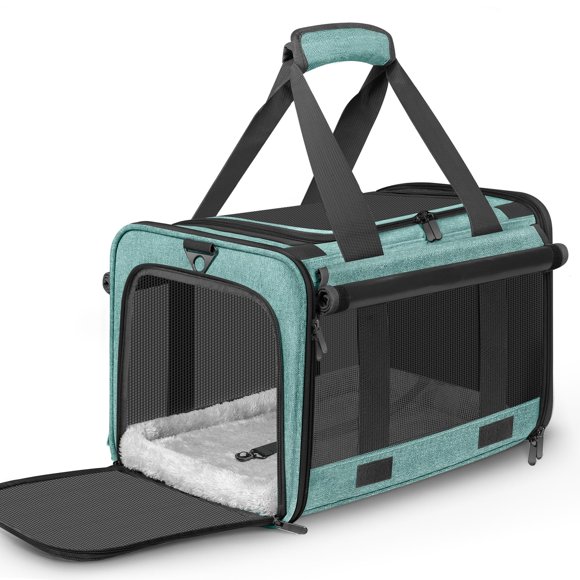 Transportín para gato SMBFKGK de tela suave con cortinas enrollables de hasta 7 kg
