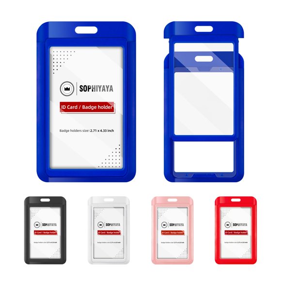 Porta credenciales SOPHIYAYA Pack de 2 con ventana deslizante transparente