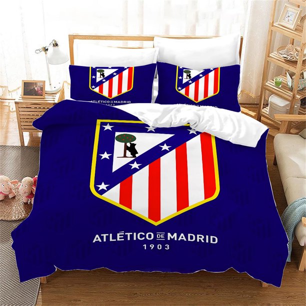 x603 Bed SheetsA-Atle-TicoS M-MadridS Bed Set Comforter Bedding Sets Twin Size Bedding Duvet Cover Set Christmas Decorations Linen 3-Piece Bedding Set (1 Duvet Cover + 2 Pillow Shams) nj603