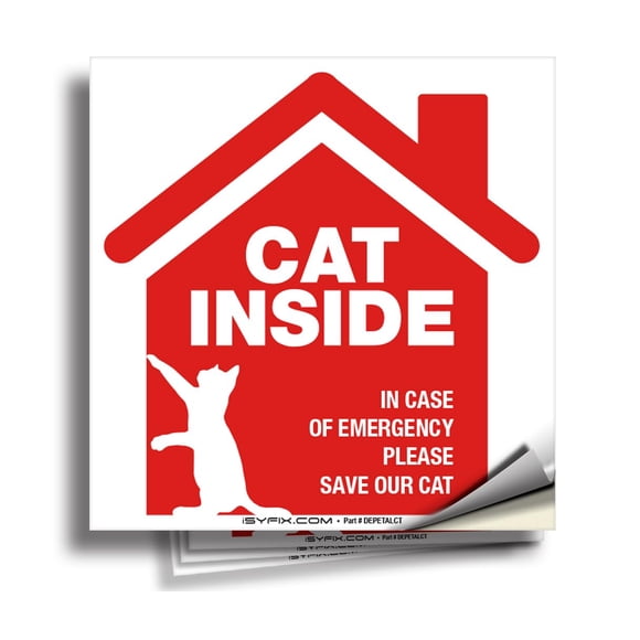 Pegatinas Isyfix Cat Inside Alert Signs, 5 x 5 cm, paquete de 4