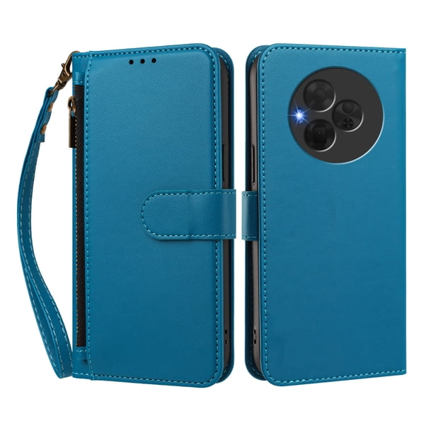 Funda Tipo Billetera para TCL NxtPaper 60 Ultra con Soporte y Bolsillo con Cierre Azul