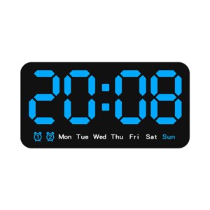 Magideal - Reloj Digital Led De Escritorio Despertador Temperatura Portátil Escritorio Reloj De Pared Reloj Electrónico Para Dormitorio Salón Hogar Sala De Estar Azul