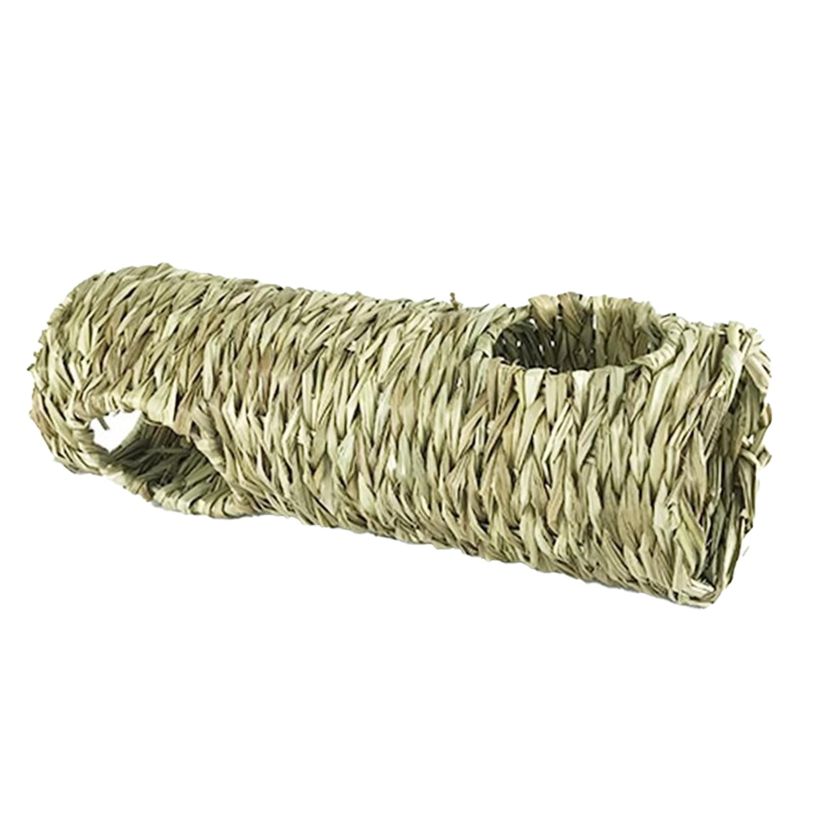 Magideal - Túnel De Hierba De Hámster Interactivo Interactivo Cama De Heno Caza Cabada De Cabaña Conejo Túnel Túnel Casa De Paja Para Ardillas De Rata De Hámster 50x16cm