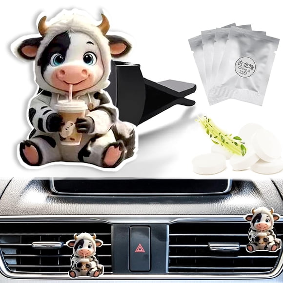Ambientador para coche Lynzetqy con vaca – Clip de ventilación, pack de 4