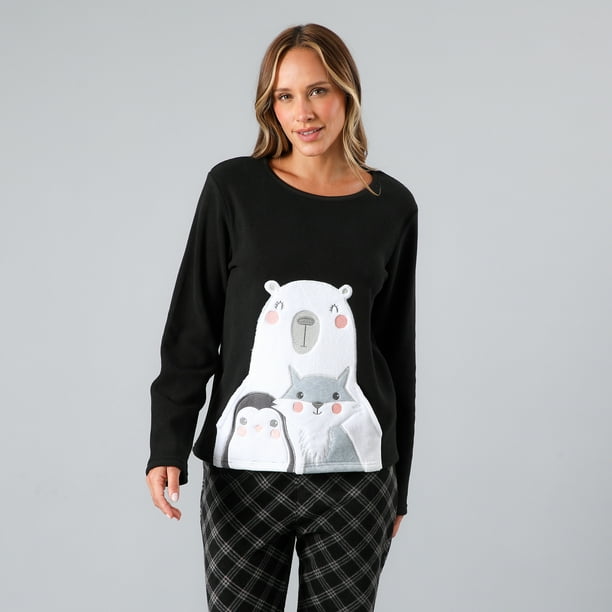 Pijama Micropolar Bolsillo Flores Mujer 33758-2