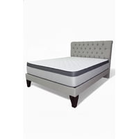 Vitelio - Cama King Plazas Gris Claro Europea Incluye Base+Respaldo+Colchon
