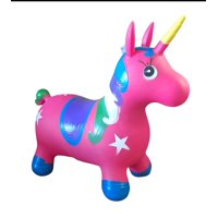 Vipnetwork - Unicornio Saltarín Inflable Con Sonido Fucsia Azul