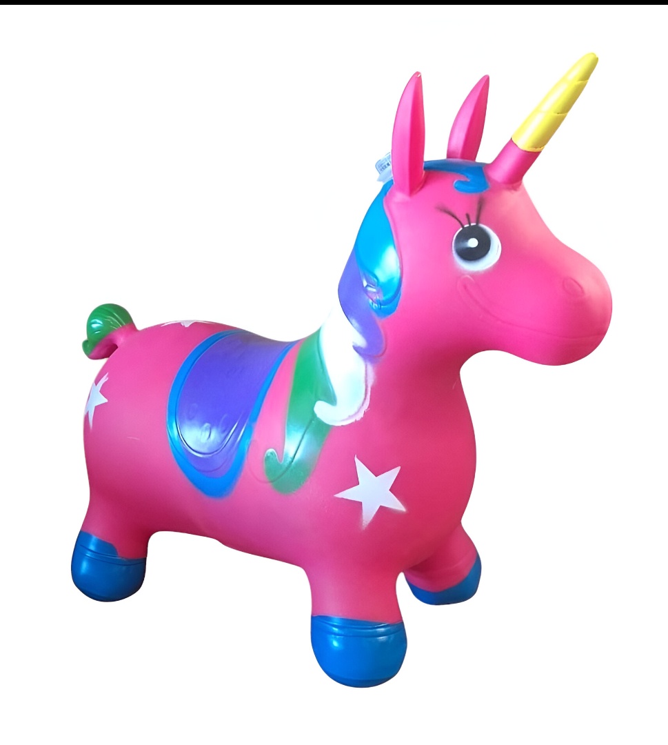 Vipnetwork - Unicornio Saltarín Inflable Con Sonido Fucsia Azul