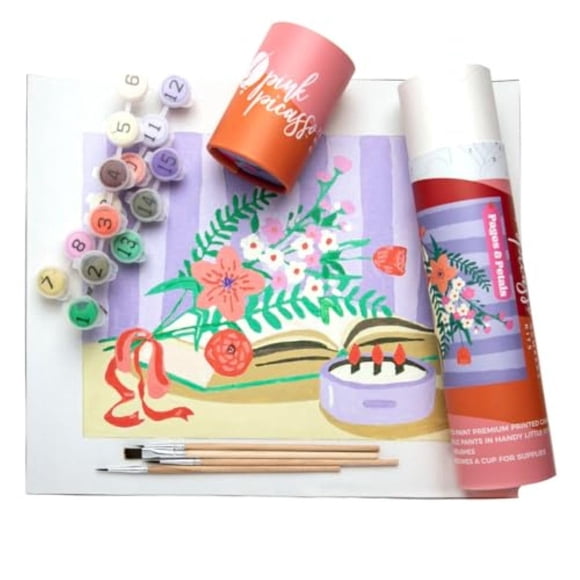 Kit de pintura por números Pink Picasso estilo Mid Century 20 x 25 cm