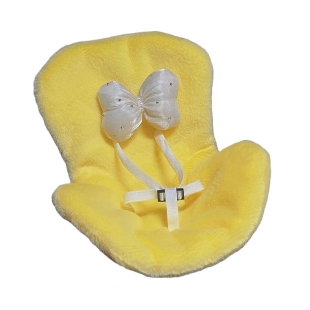 Arnés para Asiento de Coche de Muñeca Bebé, Suave, para Juego de Simulación, Regalo para Niños, Juego de Rol, Asiento de Coche, Decoración para Coche Amarillo