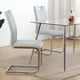 thumbnail image 3 of Modern Dining Chairs with Faux Leather Padded Seat Dining Living Room Chairs Upholstered Chair with Chrome Metal Legs Design for Kitchen, Living, Bedroom, Dining Room Side Chairs Set of 2, 3 of 3