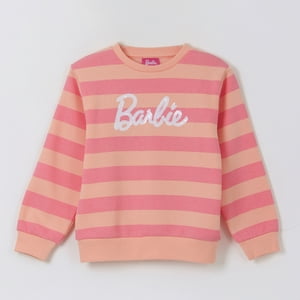 Polerón Cerrado Niña Rayas Rosado Barbie