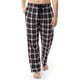 thumbnail image 1 of Pantalón de pijama Fruit of the Loom de franela tejida con hilo para hombre, negro, 1 of 3
