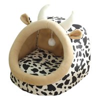 Ioensy - Cute Cave Bed Dog Warm With Ball Toy Sin Deformación Para Gatito Conejo Cachorro 35X35X31Cm Multi