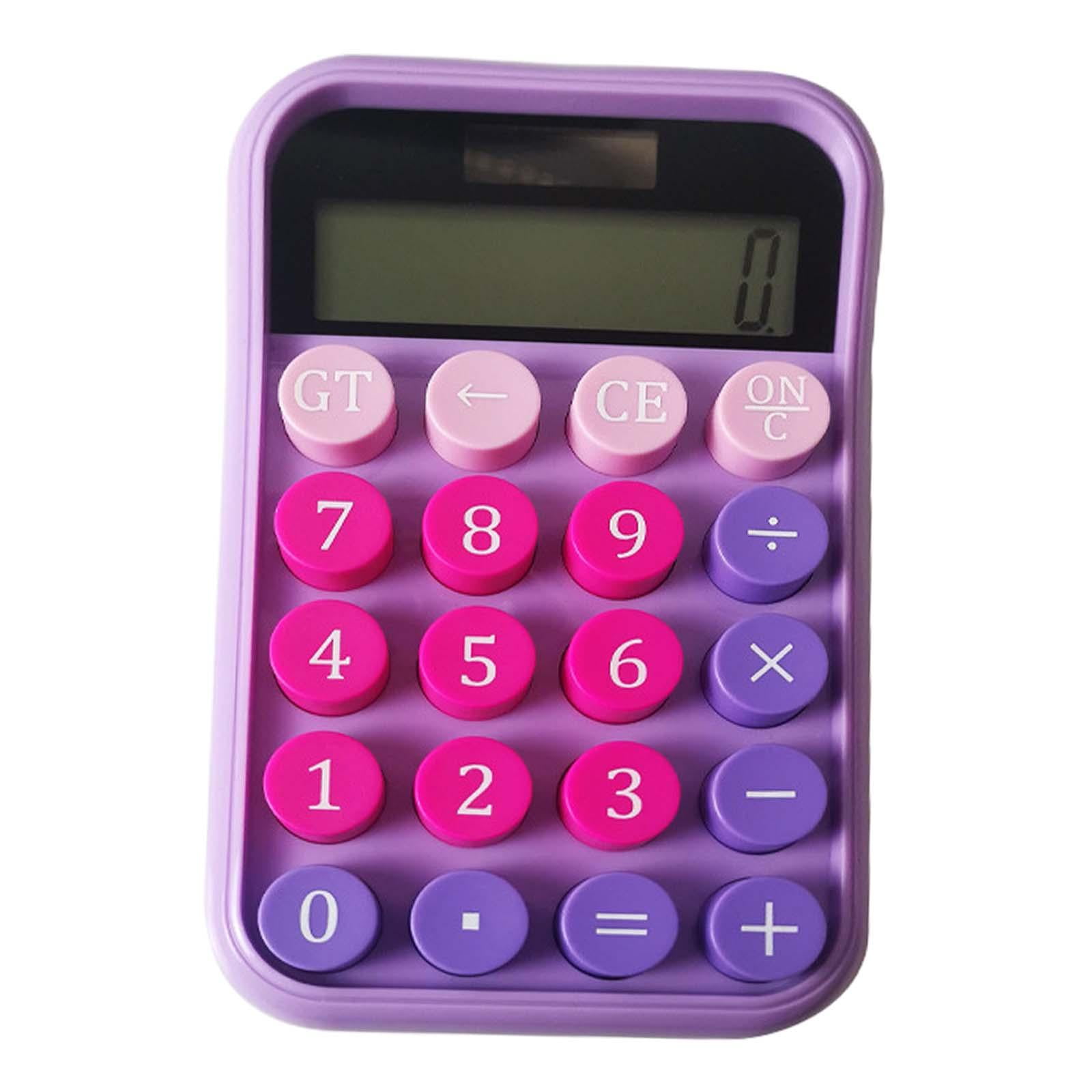 Magideal - Linda Calculadora, Calculadora Solar, Botones Grandes, Calculadora De Escritorio De 10 Dígitos, Calculadora De Escritorio Mecánica Para La Escuela, Of Violeta