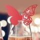 thumbnail image 4 of 20 tarjetas huecas con forma de mariposa para colocar nombres en bodas, para decorar mesas de copas de vino (rojas), 4 of 7