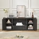 thumbnail image 2 of 64-Inch Wavy TV Stand, Rounded Sideboard, Storage Cabinet, Wooden Vertical Stripe Cabinet for Living Room/Bedroom/Entryway. Black,64''W x 15''D x 24''H., 2 of 3