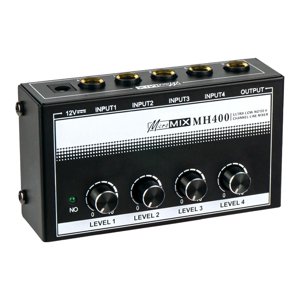 Magideal - Mezclador De Sonido Mezclador De Línea De 4 Canales Mezclador De Sonido De Audio De Bajo Ruido Profesional Para Micrófono Teclados Guitarra Instrument