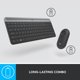 thumbnail image 5 of Teclado y Ratón Logitech MK470 Slim Inalámbrico Negro/Gris, 5 of 9