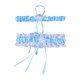thumbnail image 3 of Liga De Boda De Encaje Para Novia Conjunto De Liga De Pierna Pajarita Para Mujer Azul Cielo, 3 of 5