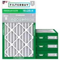 Filtro De Aire Filterbuy 15,5X24,5X3,6 Cm Merv 8 Paquete De 4