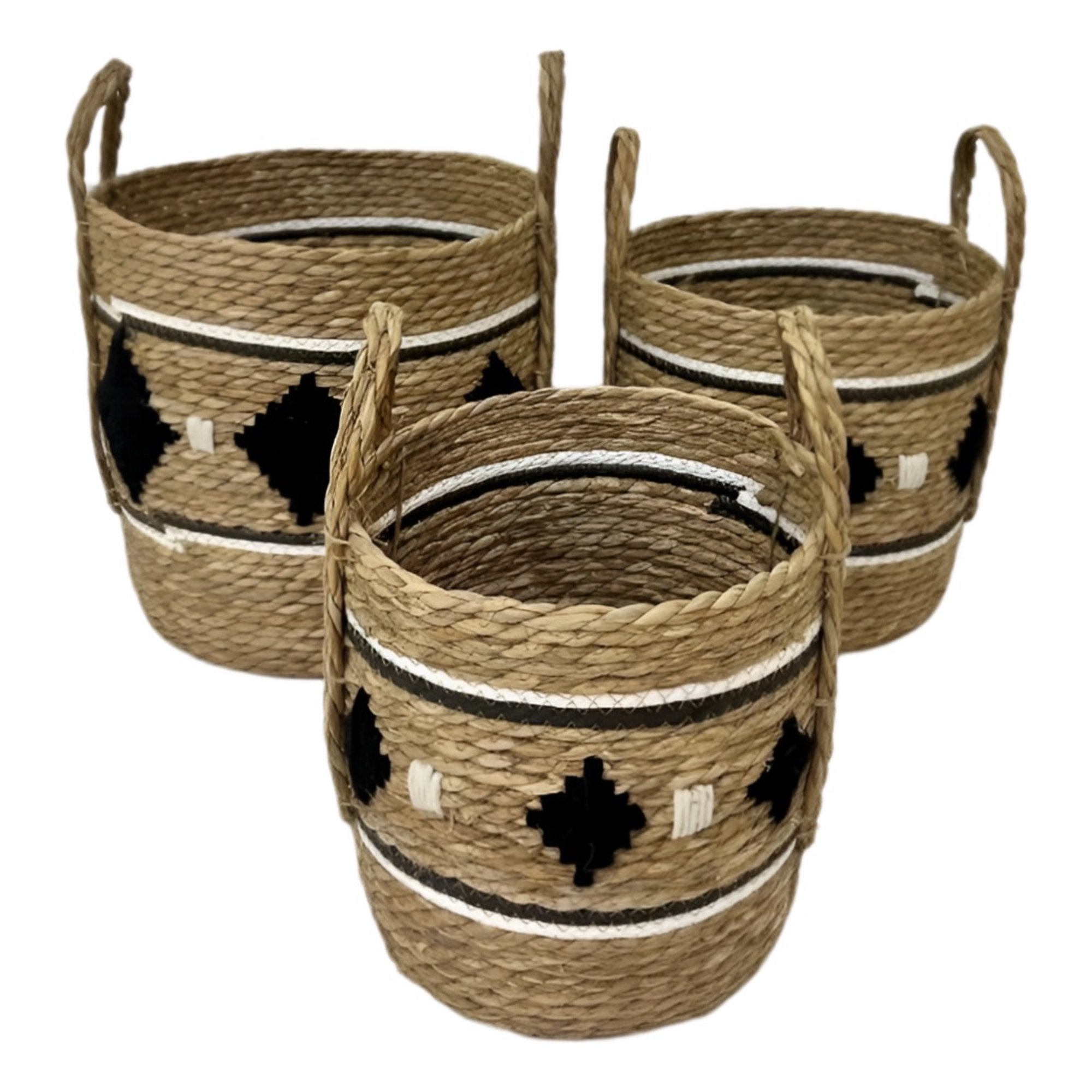 Genérico - Set De 3 Canastos Decorativos Yute Cestos Étnico Jhn