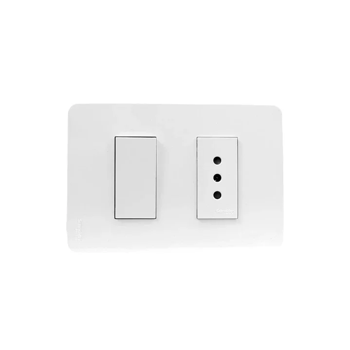 Schneider - Interruptor + Enchufe Armado 10a Orion Blanco