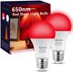 thumbnail image 1 of Bombillas LED para dormir Ajuns, color rojo, 7 W, 650 nm, regulable, E26, paquete de 2, 1 of 7