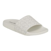 Sandalia Slide Calvin Klein Athens Para Mujer, Color Blanco, Talla 35