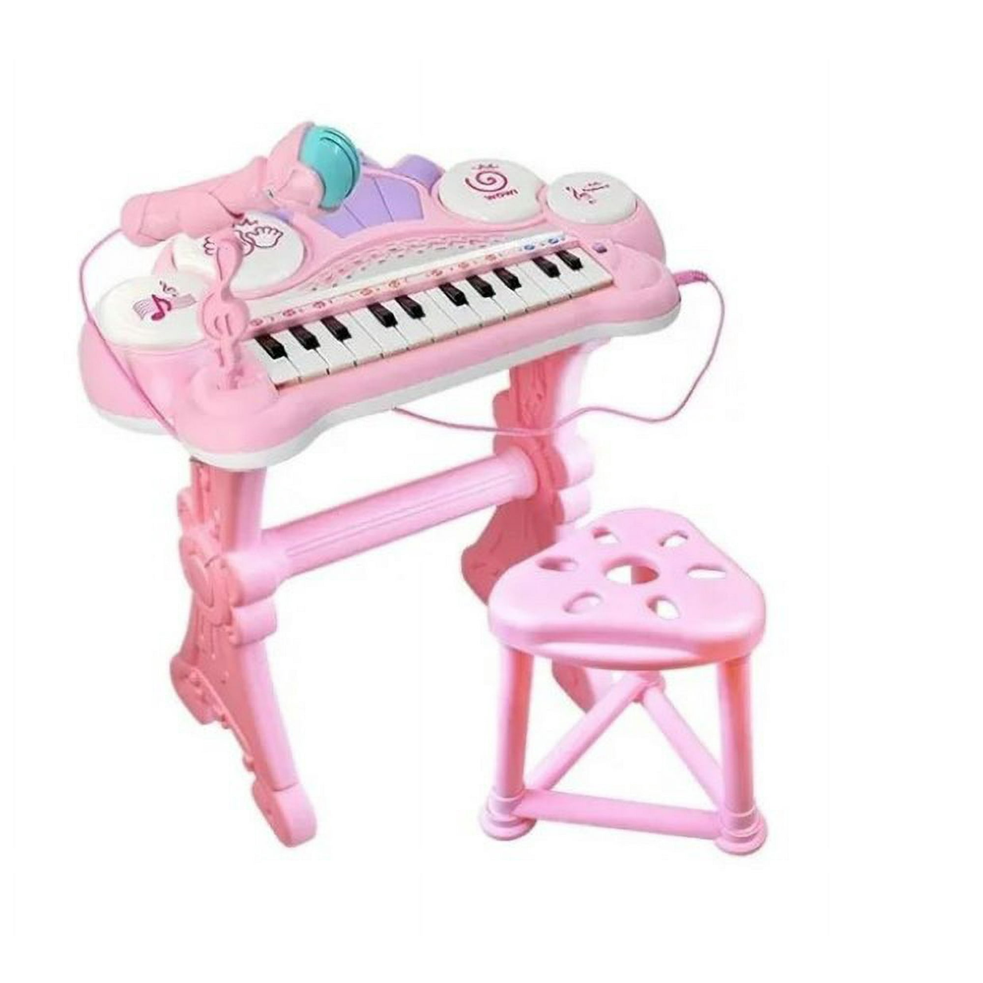 Genérico - Teclado Electrónico Piano Rosado Para Niños Musical Con Micrófono