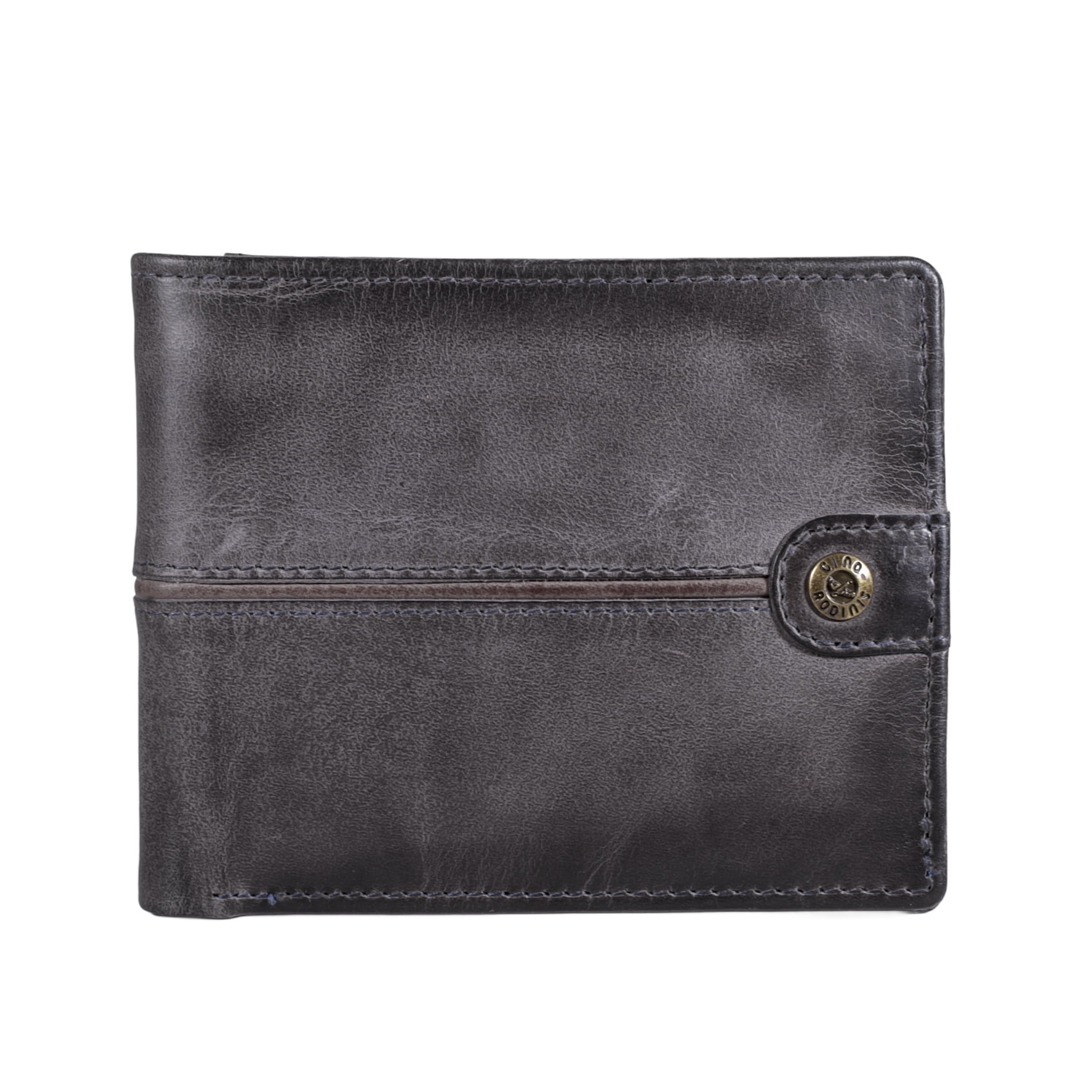 Billetera De Cuero Hombre Gino Rodinis Texas 161 Gris/marrón