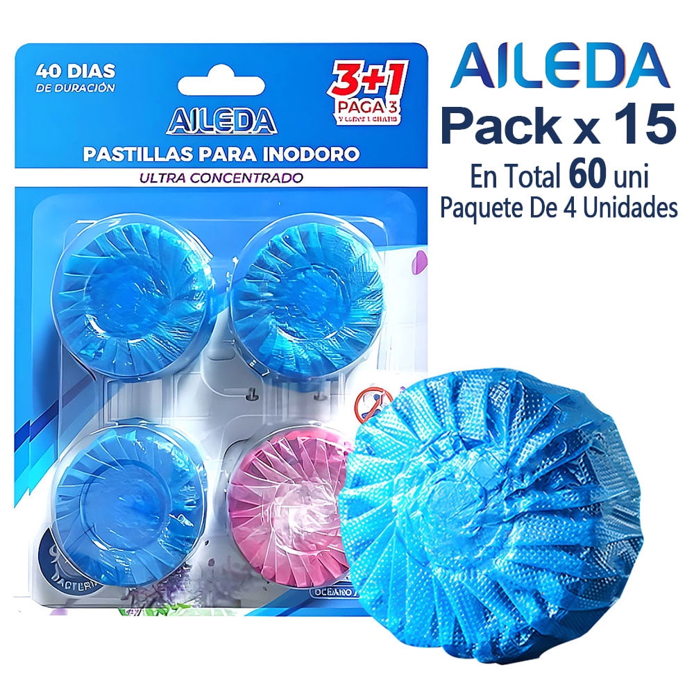 Aileda Productos De Limpieza Con Fragancia Para El Baño, 1 Bolsa Con 4 Bloques En Total 15 Bolsas