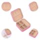 thumbnail image 4 of Caja de Joyas de Viaje REGALWOVEN para Mujeres Niñas Regalos de Cumpleaños, Pequeño Organizador de Joyas de Terciopelo Portátil para Aretes Collar Rojo Rosa 4*4*2in, 4 of 7