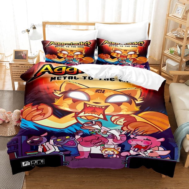 Aggretsuko Bedding Set Bed Set Aldult Kid Bedroom Duvetcover Sets bed sheet set
