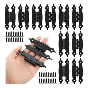 Genérica - 10 Pcs Bisagra Vintage Mariposa 89X36Mm Con Tornillos Negro