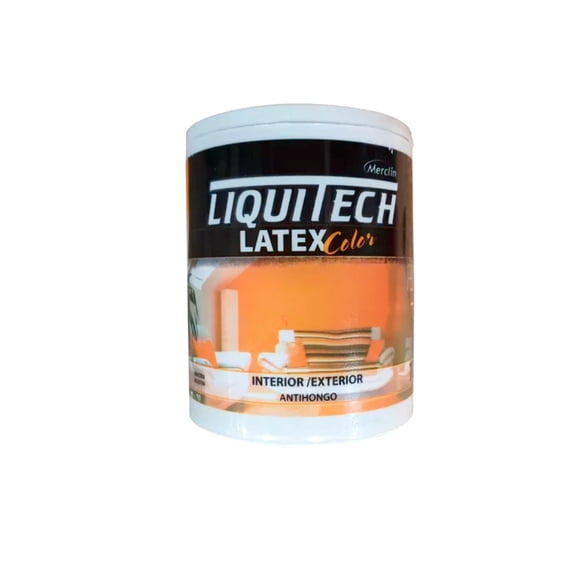 Latex Al Agua Color Interior - exterior Antihongos Liquitech 1Lts. Mate / Ocre
