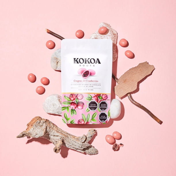 Chocolate KOKOA ROOTS Cranberries Chocolate Rosado 70g | Lider