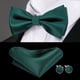 thumbnail image 2 of Corbatin Seda Hombre Paño y colleras Set humita regalo formal Pajarita verde Talla Única, 2 of 4