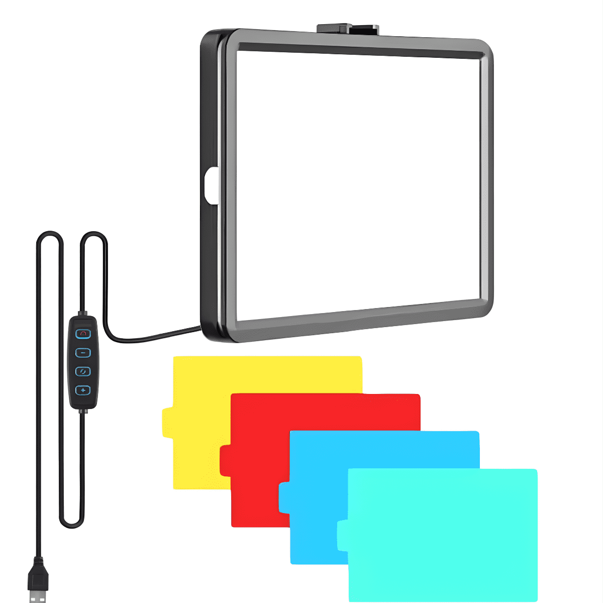 Genérico - Panel Luz Led Fotografía Video Recargable + Filtros Colores
