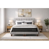 Ethan Desing - Cama 2 Plazas Completa | Base Europea + Colchón Excellense Plus 25Cm + Respaldo Tapizado