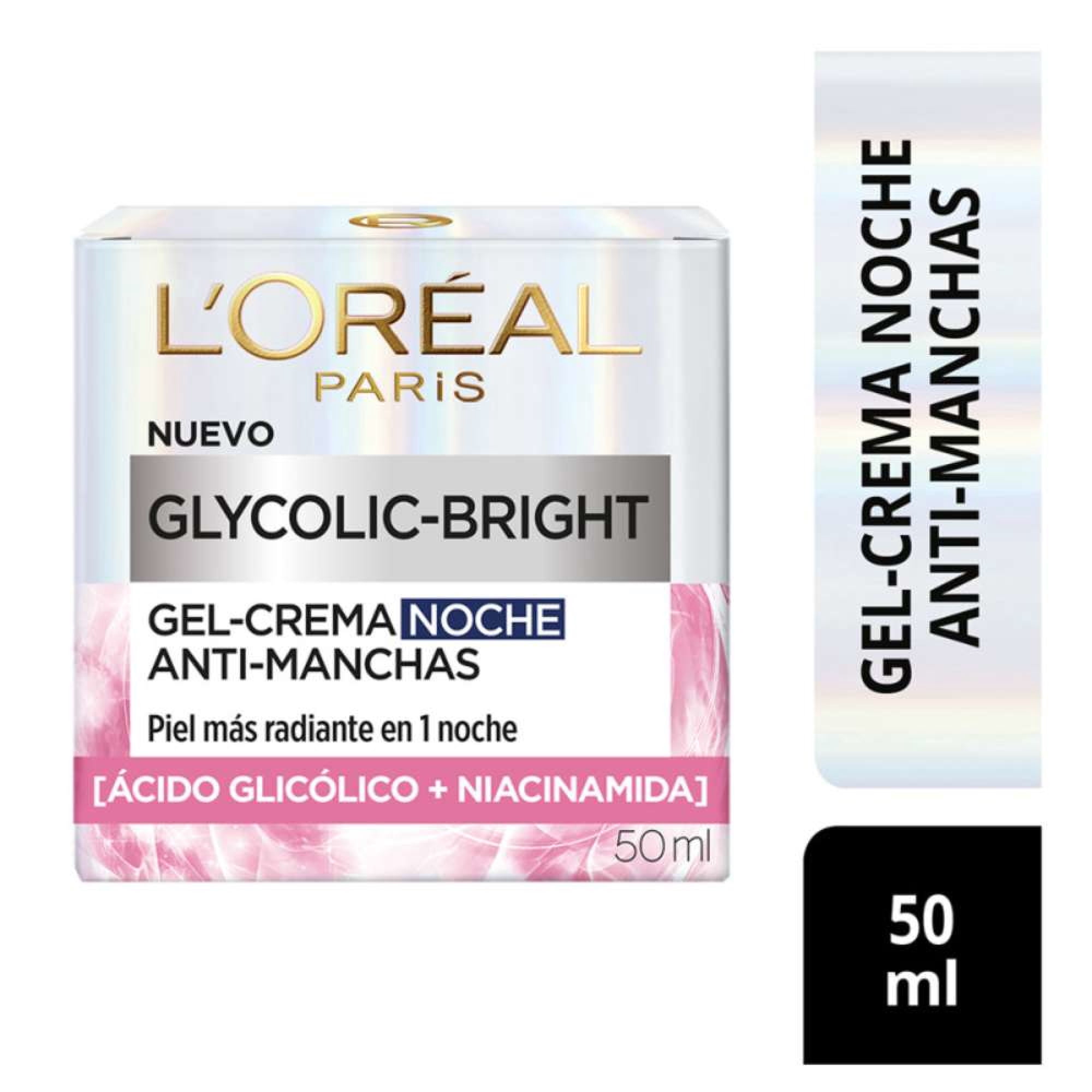 Crema Facial L'oreal Paris De Noche Glycolic Bright