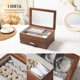 thumbnail image 5 of Caja de Joyas EURIELK 26x18x11 cm de Nogal, 2 Niveles, 5 of 6