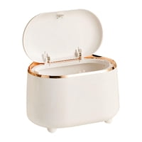 Bothyi - Bote De Basura Pequeño De Escritorio Para Baño, Barra De Café, Mesa Blanca