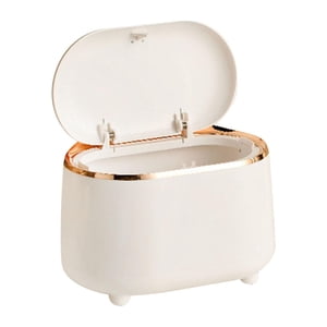 Bothyi - Bote De Basura Pequeño De Escritorio Para Baño, Barra De Café, Mesa Blanca