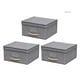 thumbnail image 1 of Pack 3 Cajas Organizadoras Plegables Closet Ropa Varios Mango De Madera (s), 1 of 3
