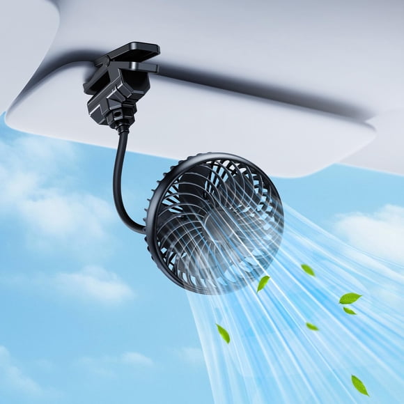 Ventilador portátil recargable xuenair para auto con clip y batería de 2000mAh