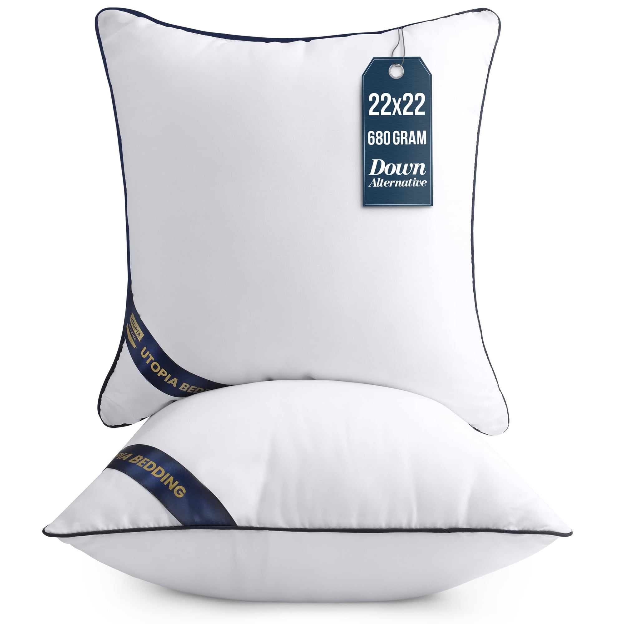 Pillow Utopia Bedding, 55 X 55 Cm, 2 Cojines Blancos
