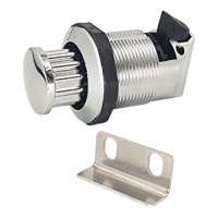 Ioensy - Cerradura De Pestillo Con Botón, Accesorio Sin Llave, Mango De Botón Redondo Multifuncional, Plateado