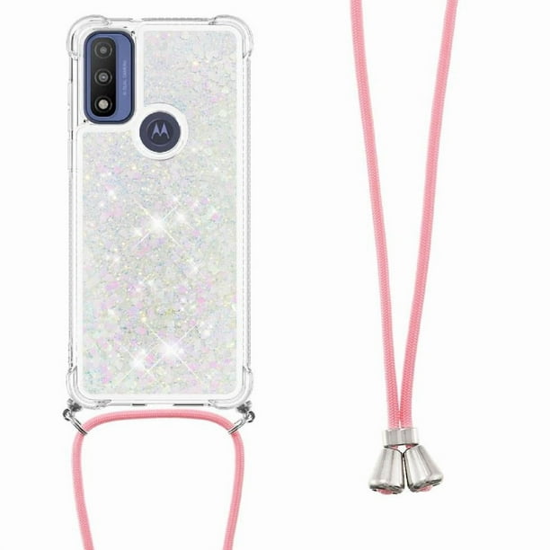 Funda FOXDOCK para Motorola Moto G Play 2023 con Cuerda Ajustable, Brillo Líquido, Protección Antigolpes y Lente – Ideal para Regalo